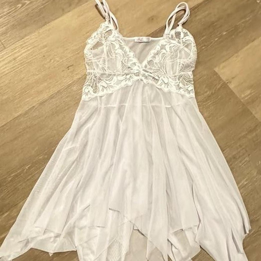 White lace babydoll dress